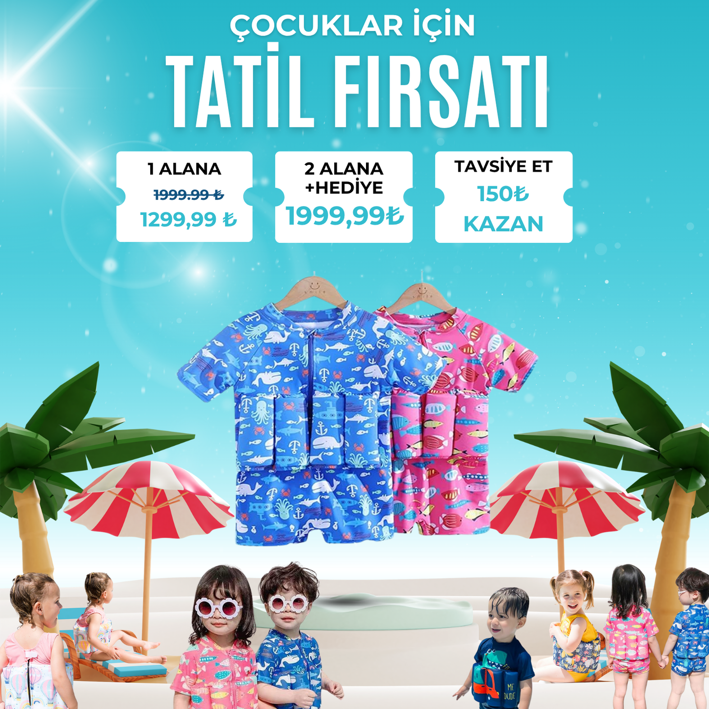 Capcap™ Yüzen Çocuk Mayosu